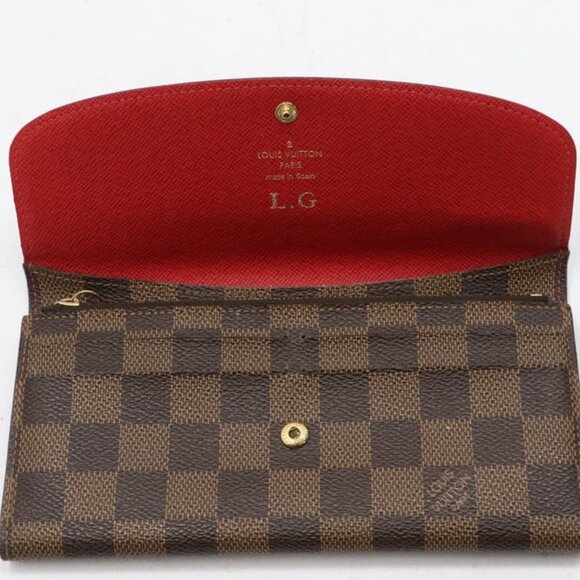 Louis Vuitton Damier Ebene Red Emilie Wallet - Picture 7 of 11